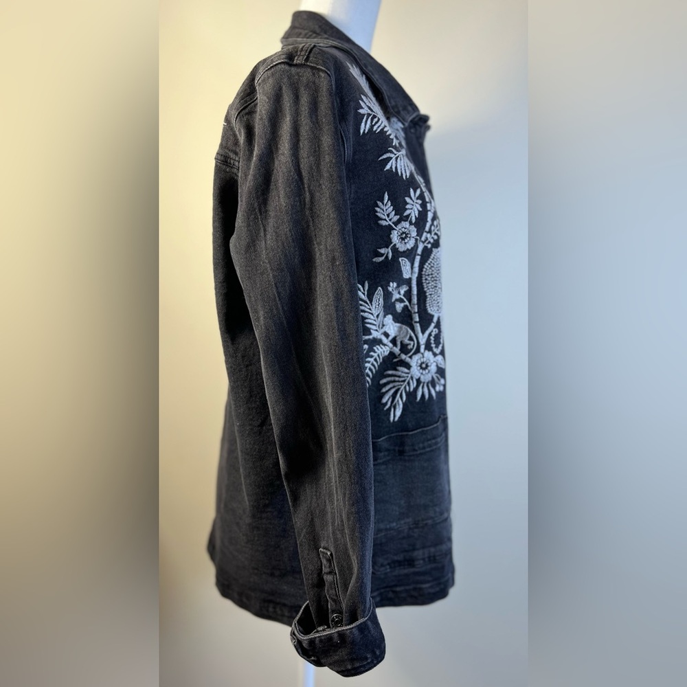 Johnny Was Workshop Eden Denim Washed Black Jacket, Size S, NWOT - Picture 7 of 15